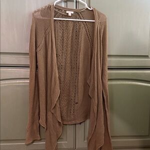 Elegant Open-Front Cardigan - Tan